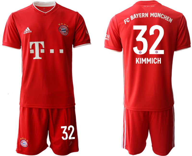Men 2020-2021 club Bayern Munich home #32 red Soccer Jerseys